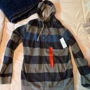 Men's Blue and Gray Striped Jacket